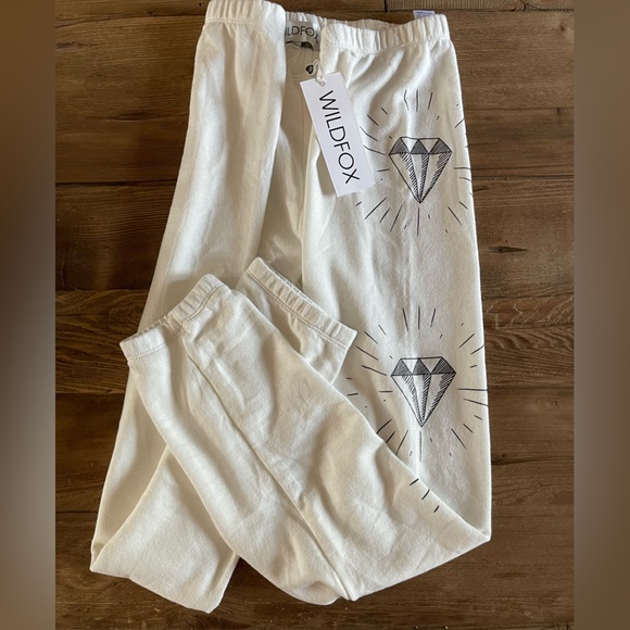 SOLD Wildfox White Track Pants with Relaxed Fit - Picture 4 of 6